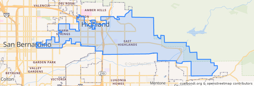 Mapa de ubicacion de Highland.