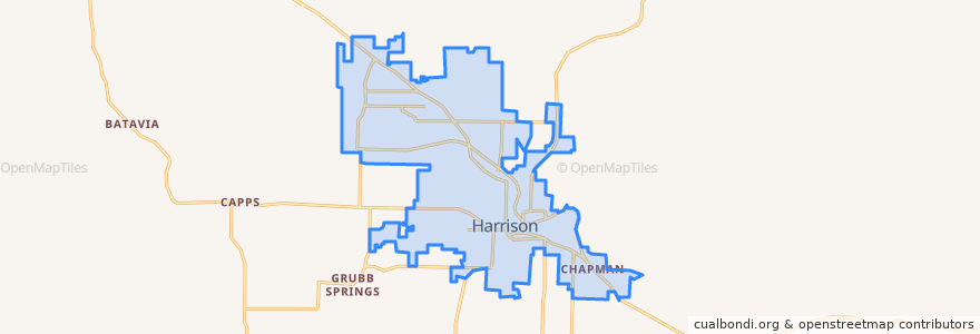 Mapa de ubicacion de Harrison.