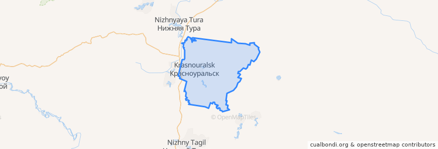 Mapa de ubicacion de городской округ Красноуральск.