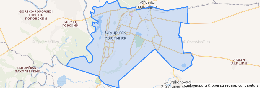 Mapa de ubicacion de городской округ Урюпинск.