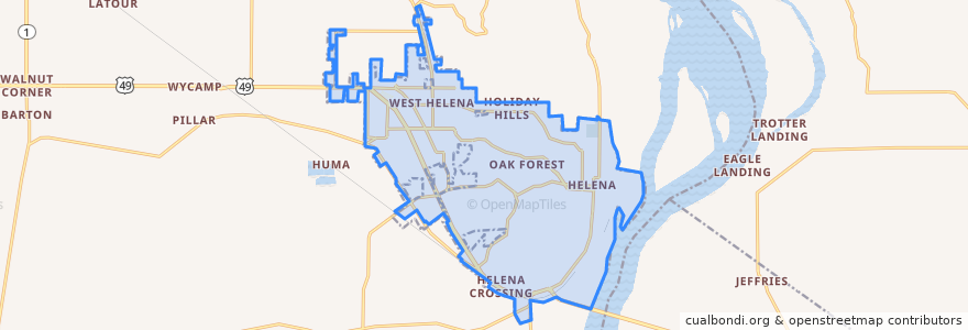 Mapa de ubicacion de Helena-West Helena.