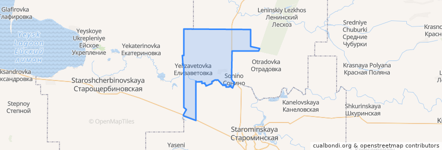 Mapa de ubicacion de Елизаветовское сельское поселение.