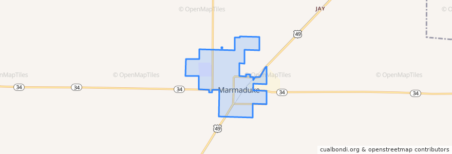 Mapa de ubicacion de Marmaduke.