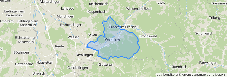 Mapa de ubicacion de Waldkirch.