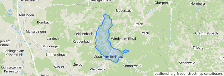 Mapa de ubicacion de Gutach im Breisgau.