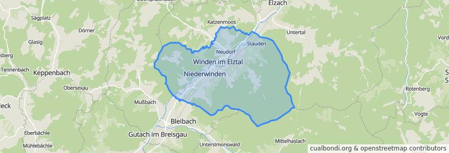 Mapa de ubicacion de Winden im Elztal.