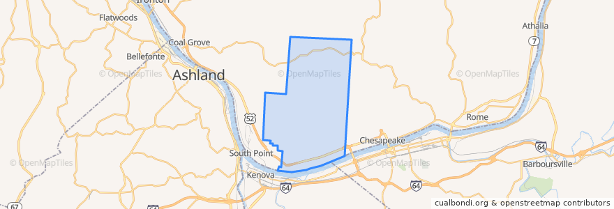 Mapa de ubicacion de Fayette Township.