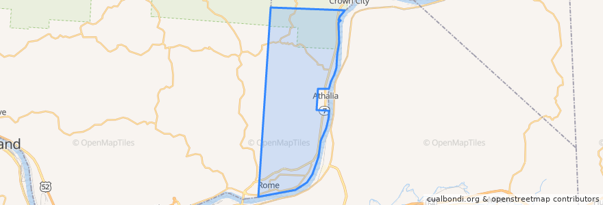 Mapa de ubicacion de Rome Township.