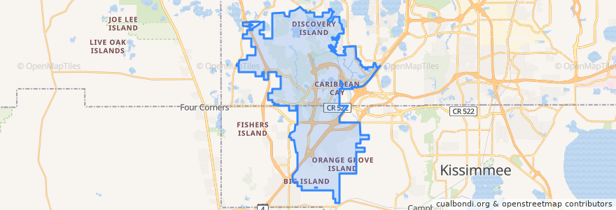 Mapa de ubicacion de Reedy Creek Improvement District.