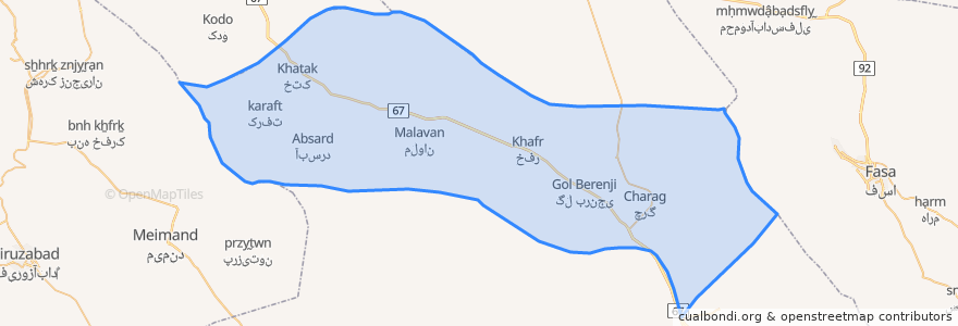 Mapa de ubicacion de بخش مرکزی.