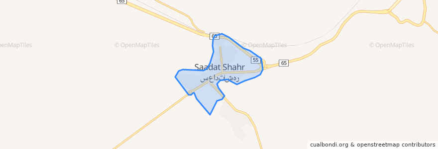 Mapa de ubicacion de Saadat Shahr.