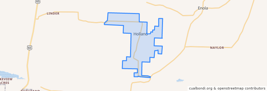 Mapa de ubicacion de Holland.