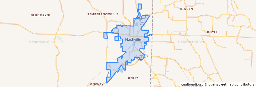 Mapa de ubicacion de Nashville.