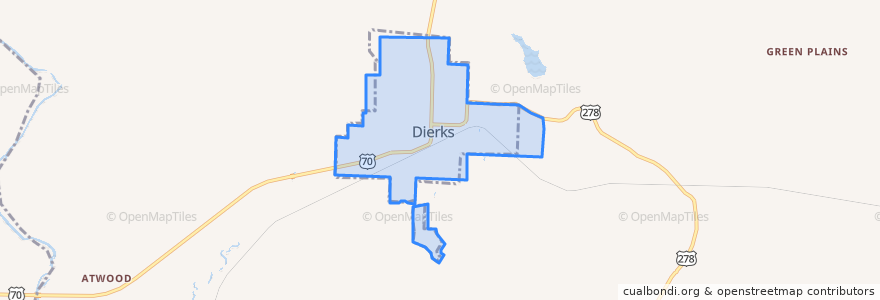 Mapa de ubicacion de Dierks.