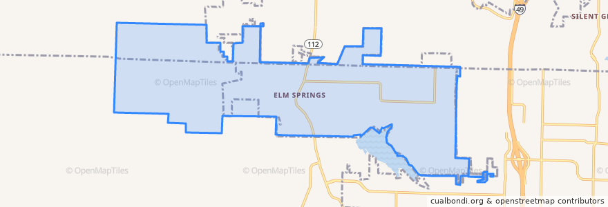 Mapa de ubicacion de Elm Springs.