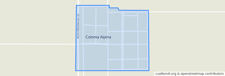 Mapa de ubicacion de Colonia Alpina.