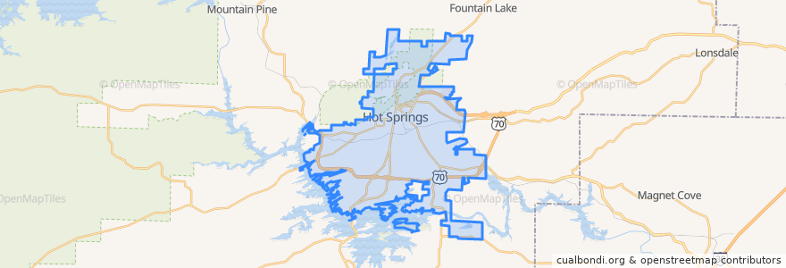 Mapa de ubicacion de Hot Springs.