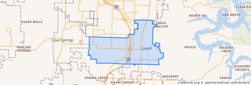 Mapa de ubicacion de Lowell.