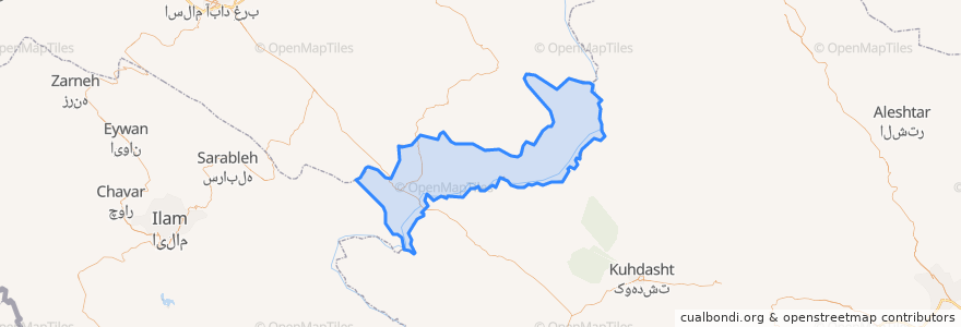 Mapa de ubicacion de شهرستان هلیلان.