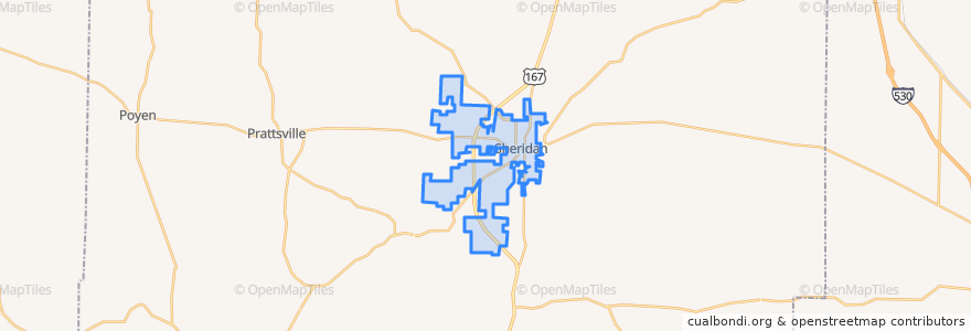 Mapa de ubicacion de Sheridan.