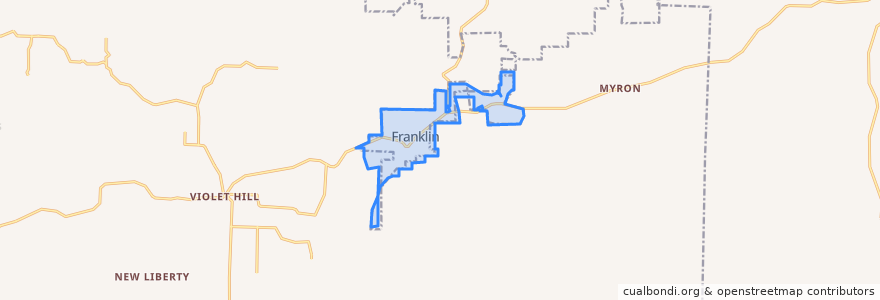 Mapa de ubicacion de Franklin.