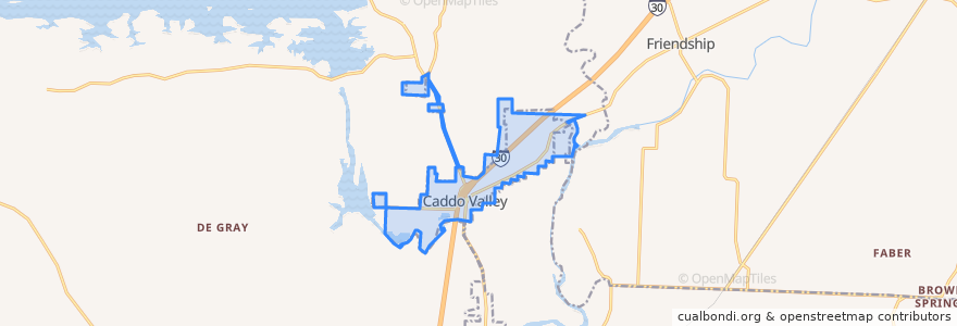 Mapa de ubicacion de Caddo Valley.