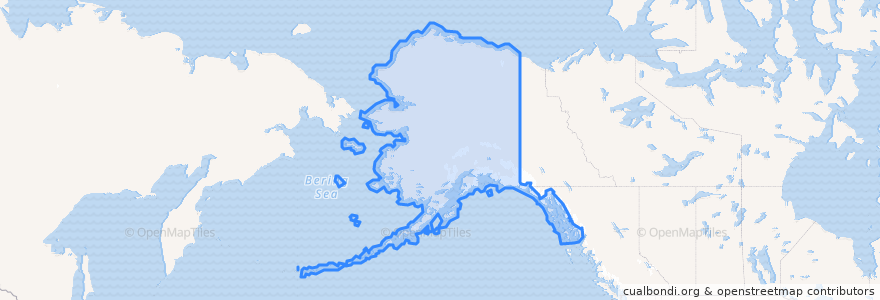 Mapa de ubicacion de アラスカ州.