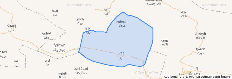 Mapa de ubicacion de دهستان اوز.