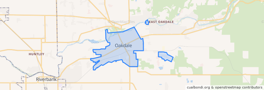 Mapa de ubicacion de Oakdale.