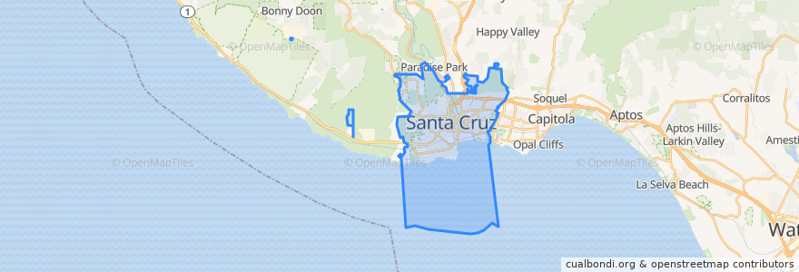 Mapa de ubicacion de Santa Cruz.