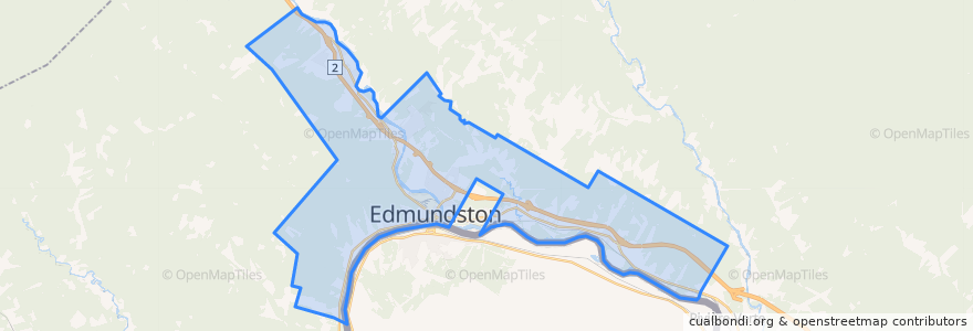 Mapa de ubicacion de Edmundston.