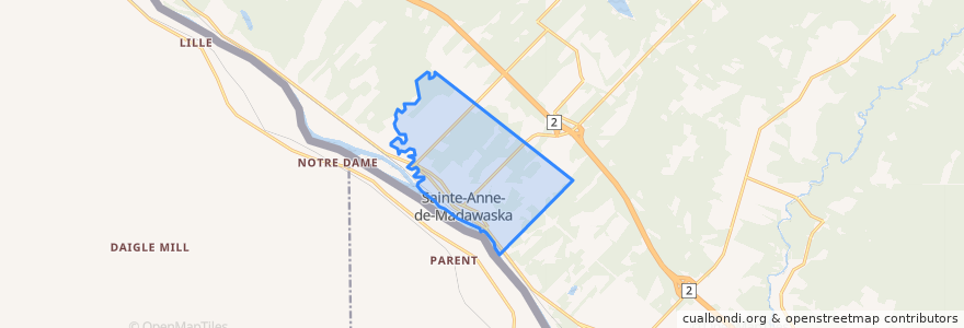 Mapa de ubicacion de Sainte-Anne-de-Madawaska.