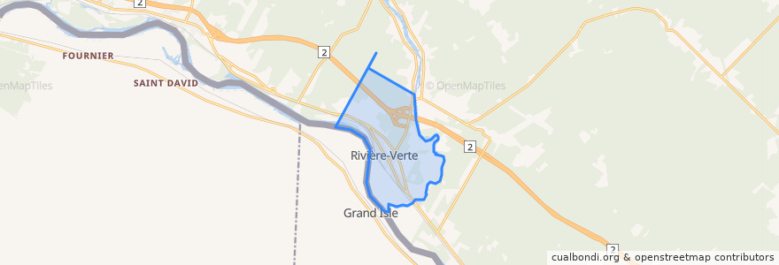 Mapa de ubicacion de Rivière-Verte.