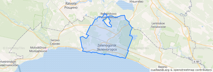 Mapa de ubicacion de Зеленогорск.