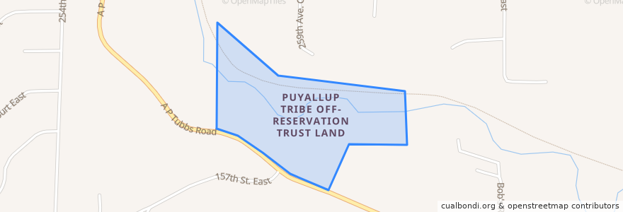 Mapa de ubicacion de Puyallup Tribe Off-Reservation Trust Land.