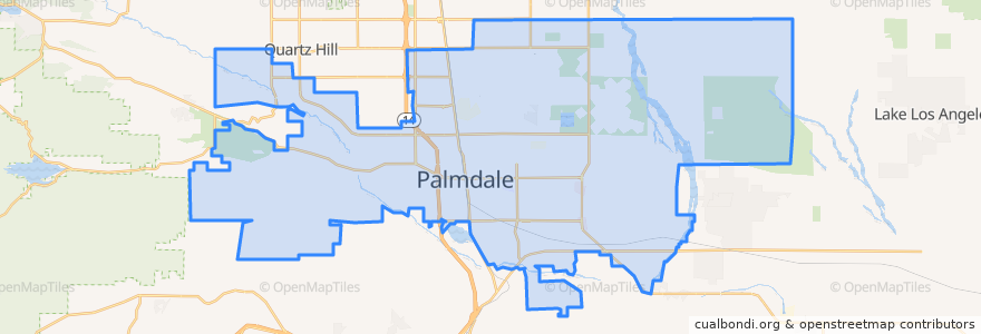 Mapa de ubicacion de Palmdale.