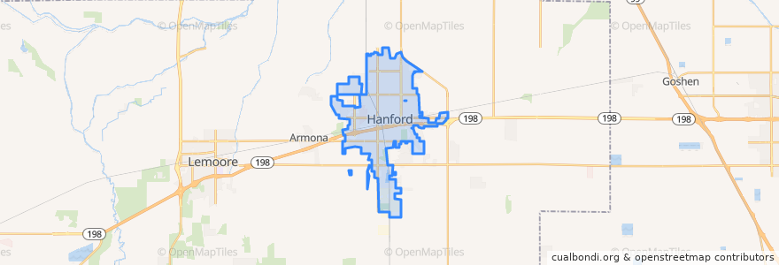 Mapa de ubicacion de Hanford.