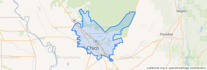 Mapa de ubicacion de Chico.