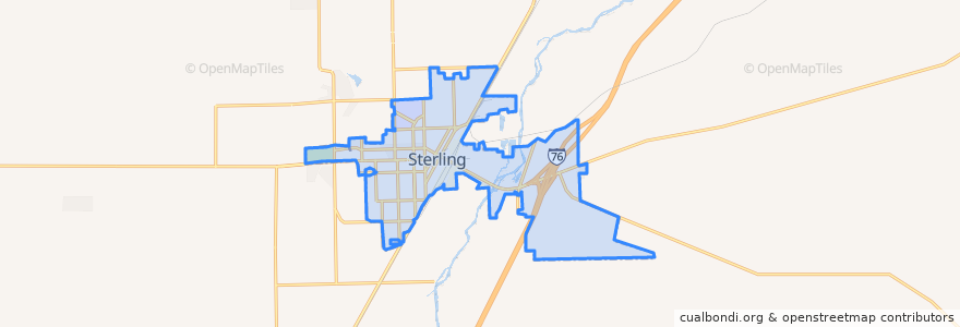 Mapa de ubicacion de Sterling.