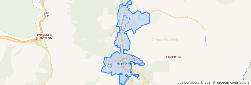 Mapa de ubicacion de Breckenridge.