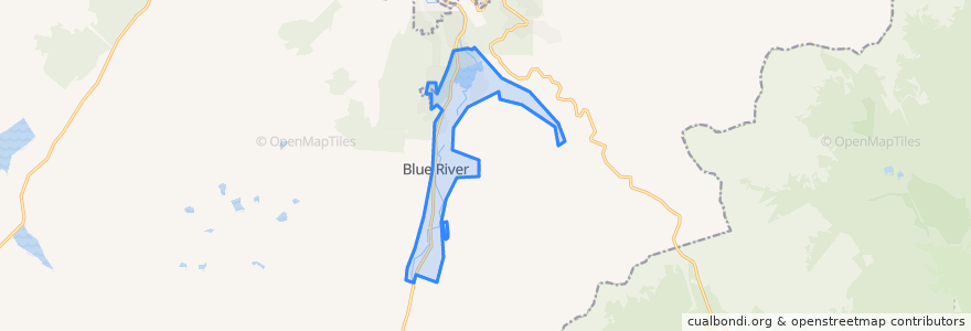 Mapa de ubicacion de Blue River.