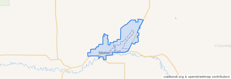 Mapa de ubicacion de Meeker.