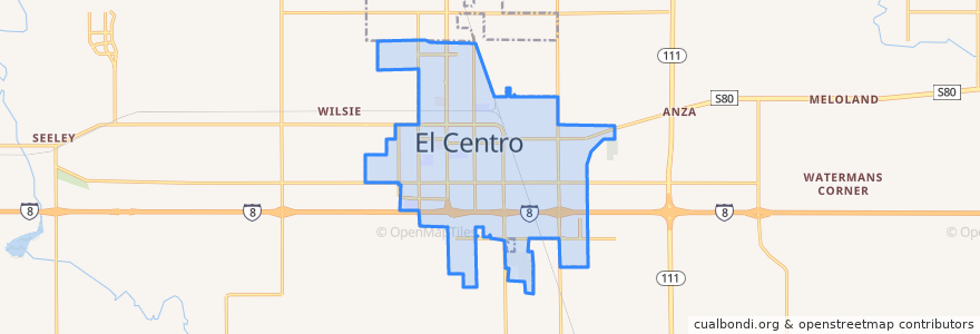 Mapa de ubicacion de El Centro.