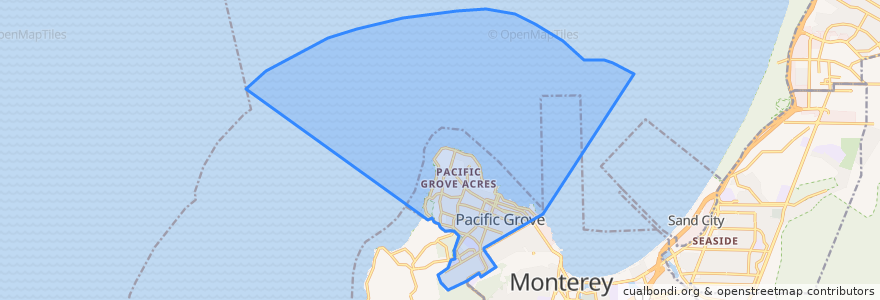 Mapa de ubicacion de Pacific Grove.