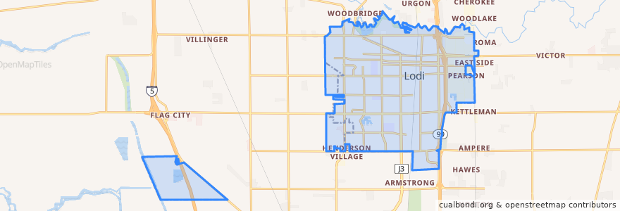 Mapa de ubicacion de Lodi.