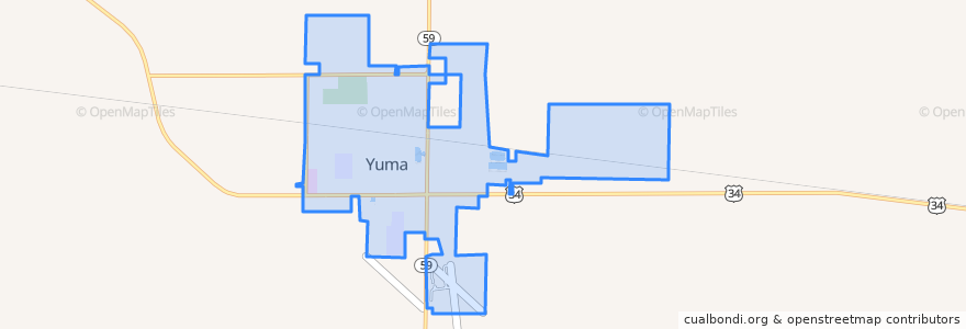 Mapa de ubicacion de Yuma.