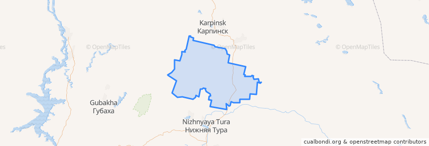 Mapa de ubicacion de Новолялинский городской округ.