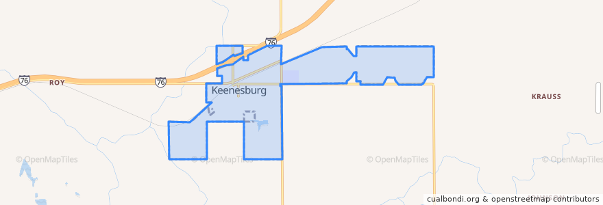 Mapa de ubicacion de Keenesburg.