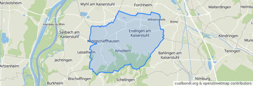 Mapa de ubicacion de Endingen.