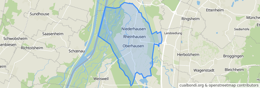 Mapa de ubicacion de Rheinhausen.